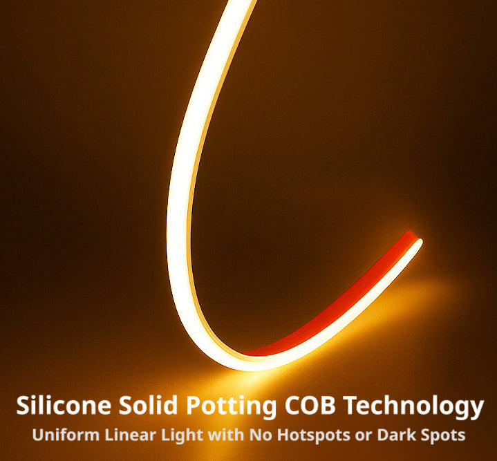 220V COB LED Strip Light | Waterproof Silicone Flexible High Voltage