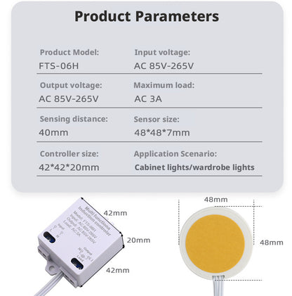 High Voltage Touch Sensor Switch 85-265V 3A | Cabinet Induction Switch