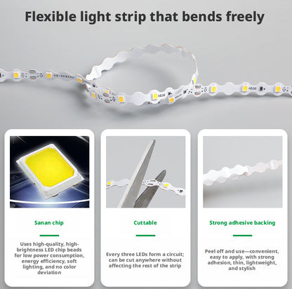 2835 S Shape LED Strip Light 12V IP65 Flexible Wave Strip for Sign Lighting