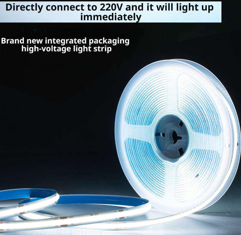 AC 220V COB LED Strip Light | Driverless High Voltage Linear Lighting | Recessed Ceiling Use