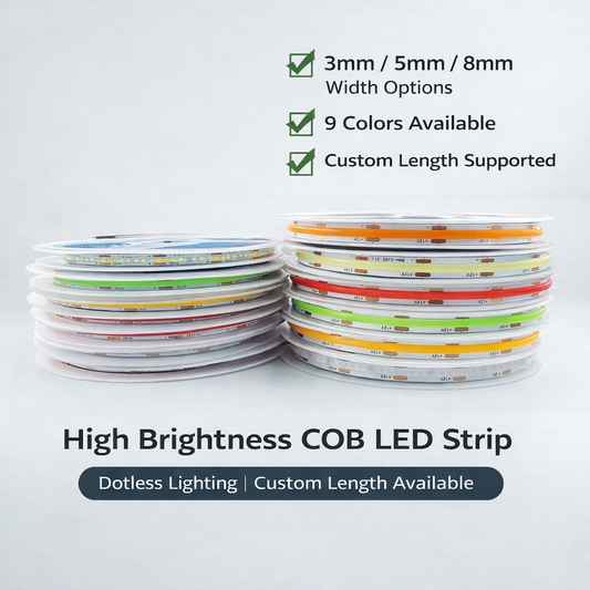 COB LED Strip Light 5V 12V 24V | Flexible Linear Lighting with Adhesive