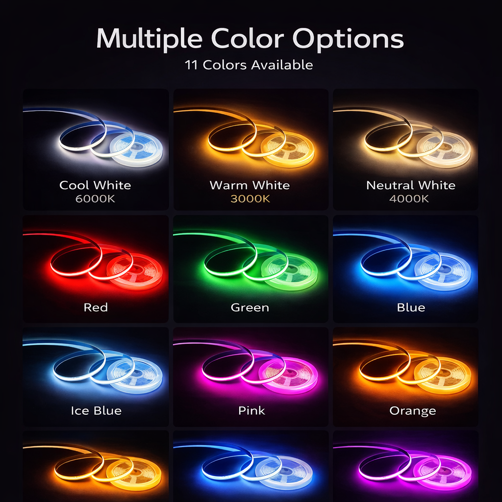 COB LED Strip Light 12V 24V | Low Voltage Flexible Linear Lighting