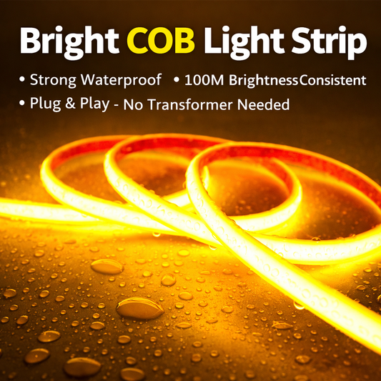 220V COB LED Strip Light | Waterproof Silicone Flexible High Voltage
