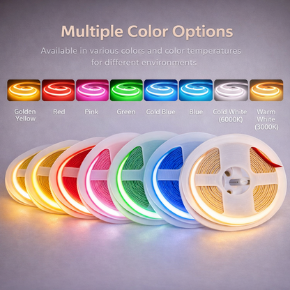 COB LED Strip Light 12V 24V | 3mm Ultra Narrow Flexible Linear Lighting