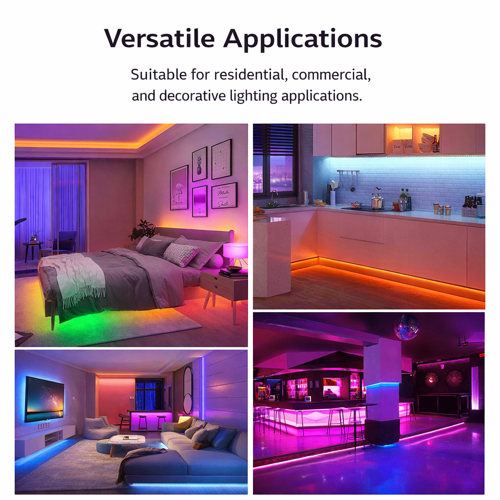 COB LED Strip Light 5V 12V 24V | Flexible Linear Lighting with Adhesive