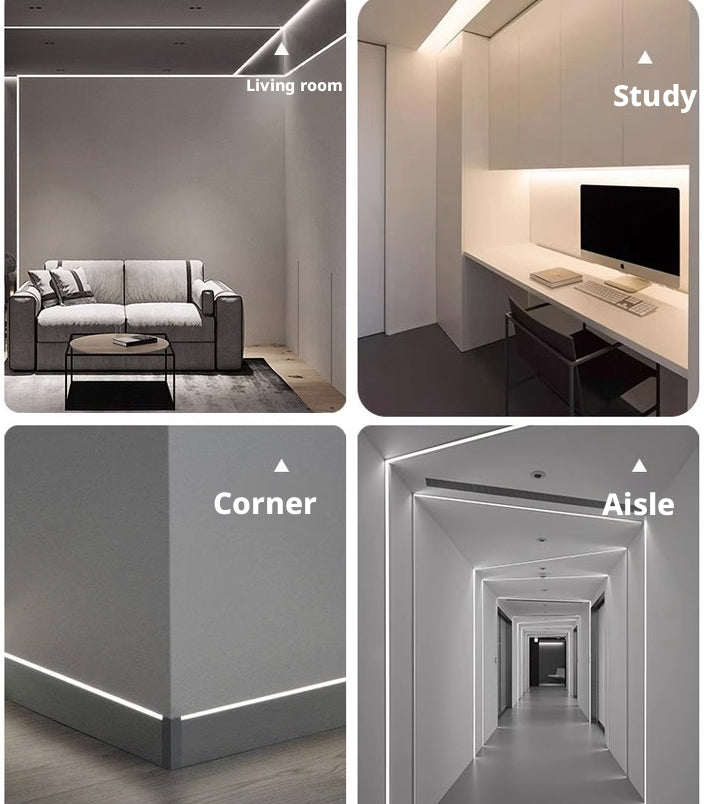 AC 220V COB LED Strip Light | Driverless High Voltage Linear Lighting | Recessed Ceiling Use