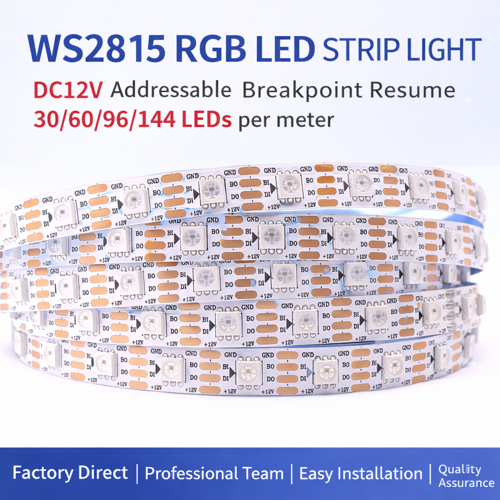 Tira LED RGB direccionable WS2815 12V 5050 | Continuidad de señal dual