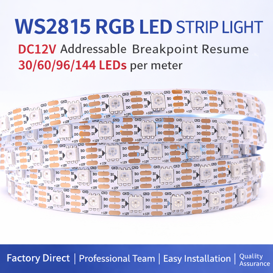 Tira LED RGB direccionable WS2815 12V 5050 | Continuidad de señal dual