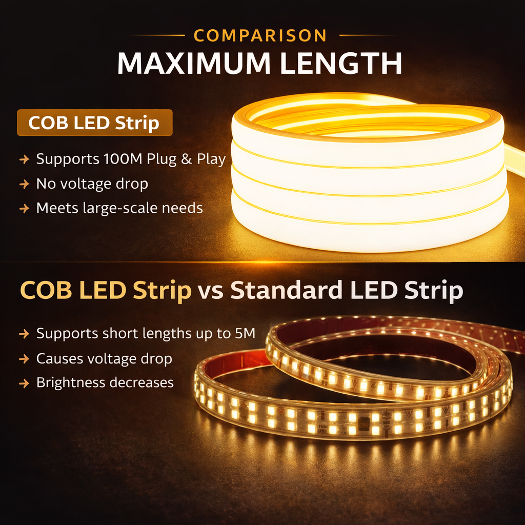 COB LED Strip Light 220V Waterproof | Warm White Flexible Silicone Lighting