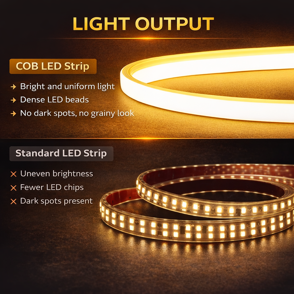 COB LED Strip Light 220V Waterproof | Warm White Flexible Silicone Lighting