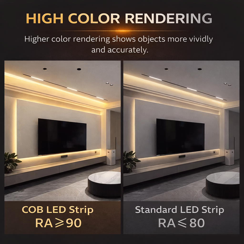 COB LED Strip Light 220V Waterproof | Warm White Flexible Silicone Lighting