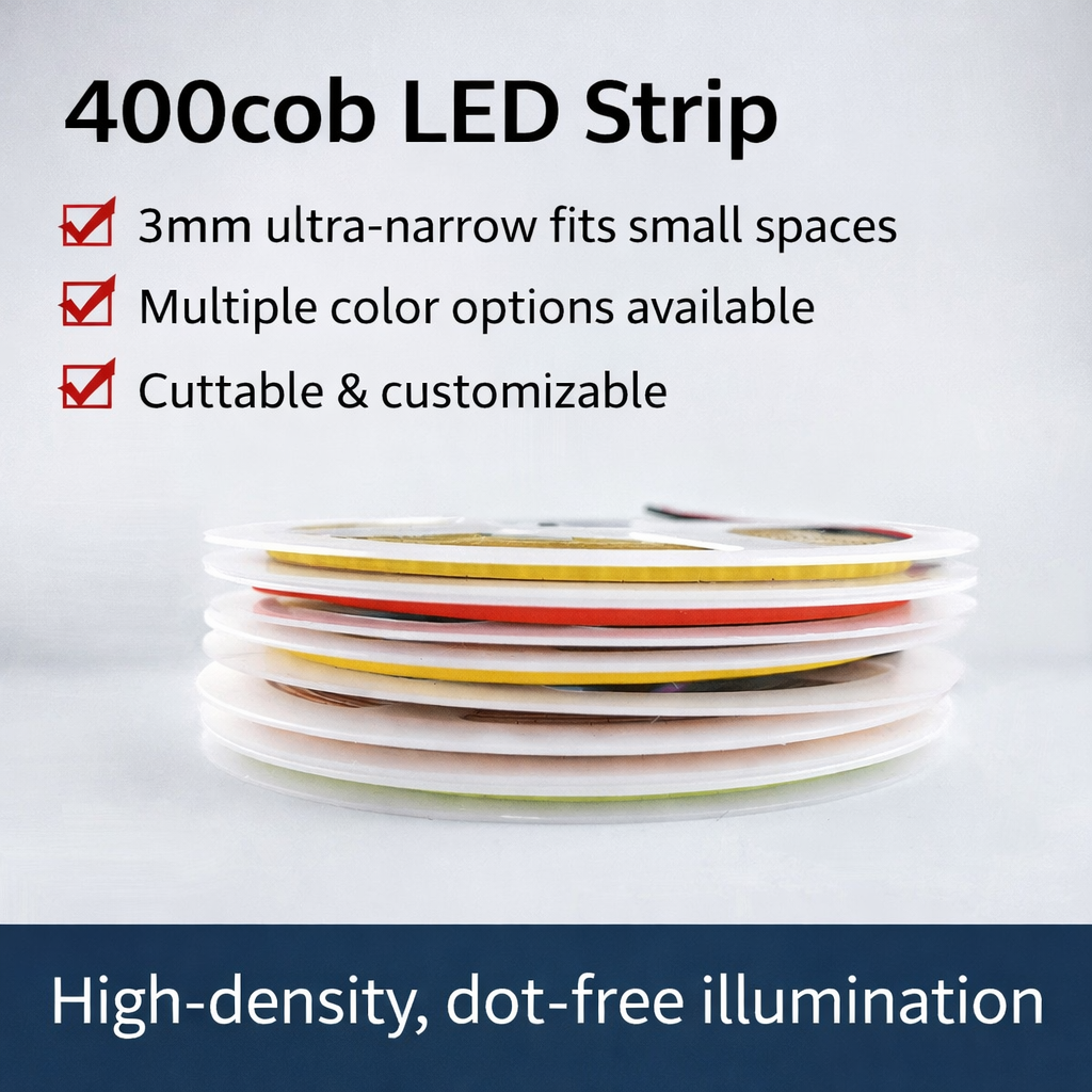 COB LED Strip Light 12V 24V | 3mm Ultra Narrow Flexible Linear Lighting