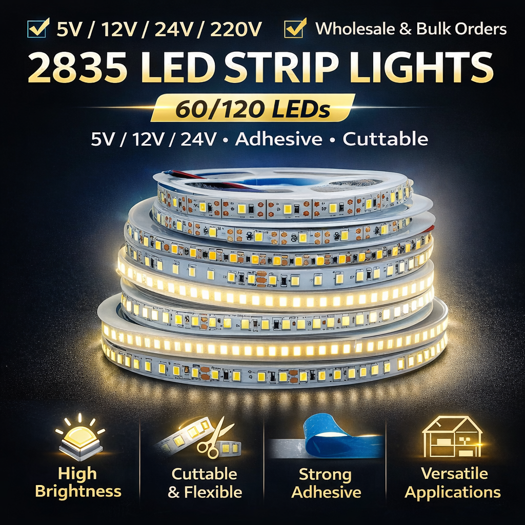2835 LED Strip Light 12V 24V | Low Voltage Flexible Self-Adhesive