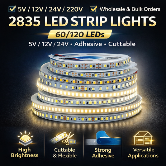 2835 LED Strip Light 12V 24V | Low Voltage Flexible Self-Adhesive