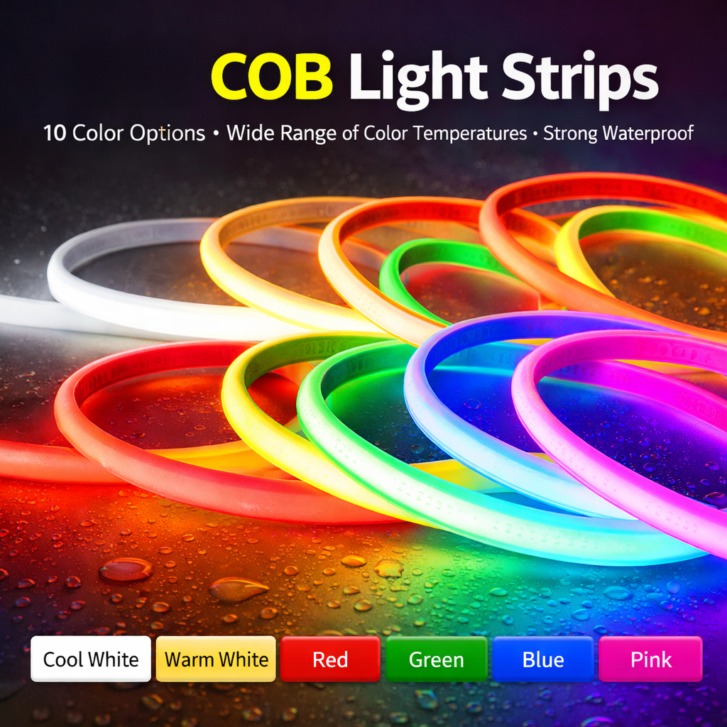 220V COB LED Strip Light | Waterproof Silicone Flexible High Voltage