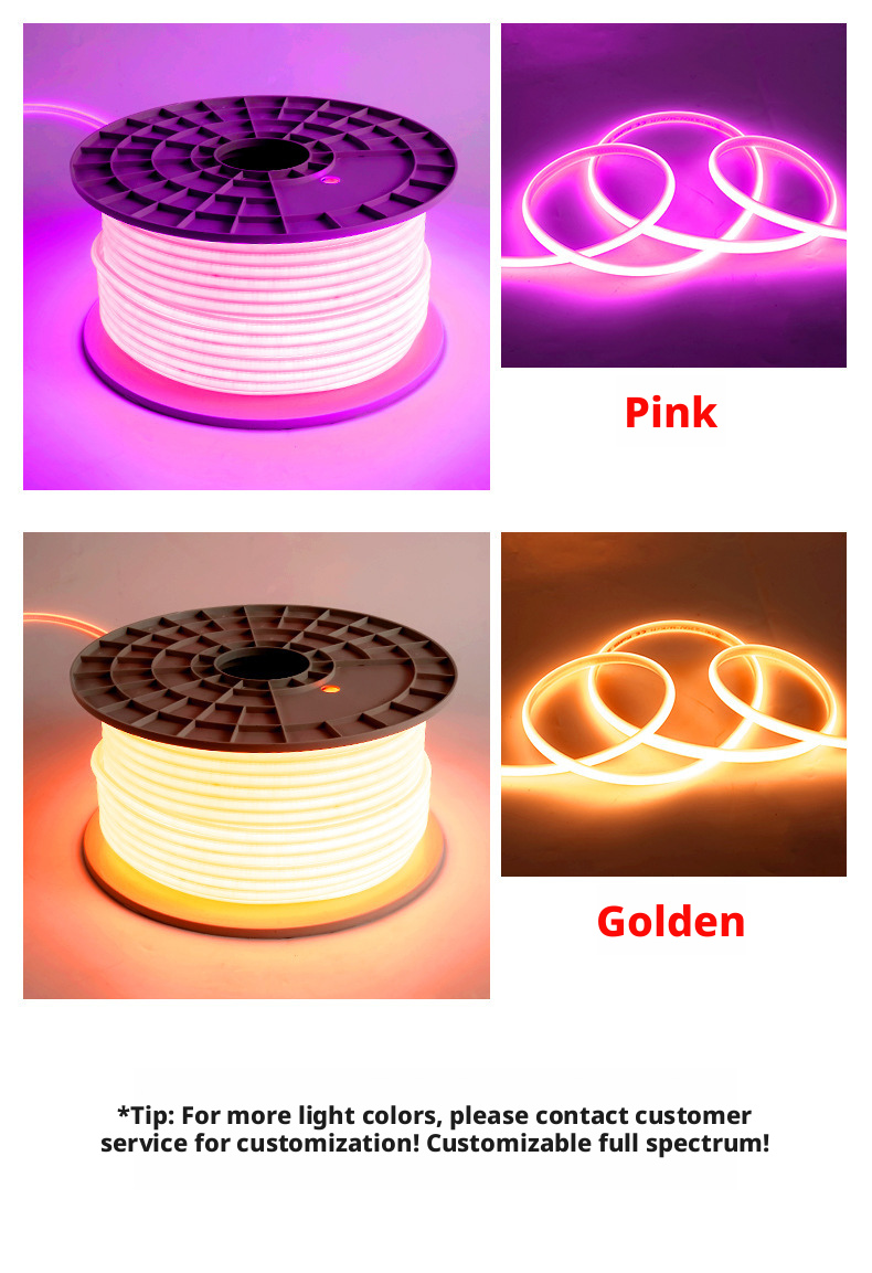 High Voltage COB LED Strip Light 110V 220V Silicone Waterproof Flexible
