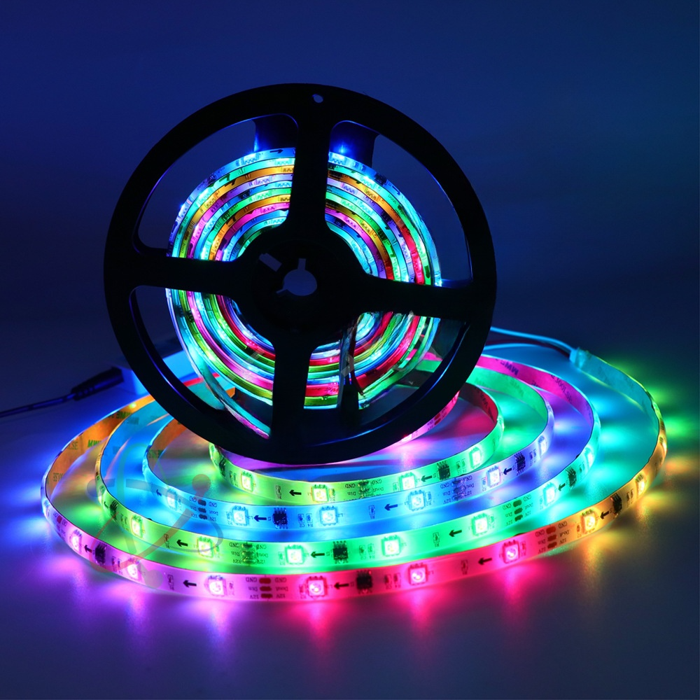 WS2811 12V RGB Addressable LED Strip 5050 | Programmable SPI LED Strip (30-96 LEDs/m)
