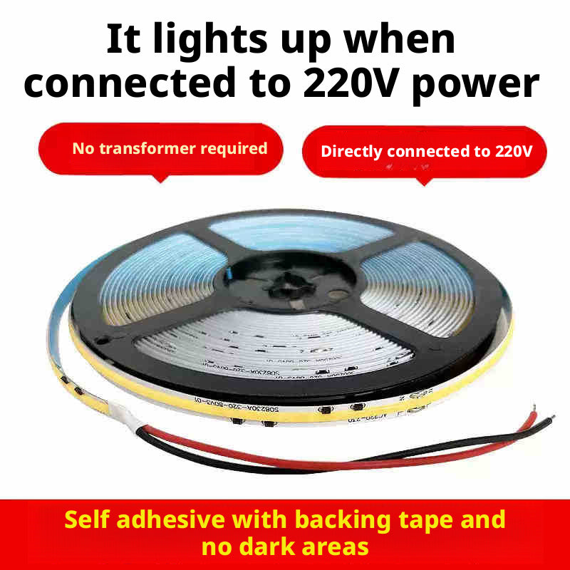 AC 220V COB LED Strip Light | Driverless High Voltage Linear Lighting | Recessed Ceiling Use