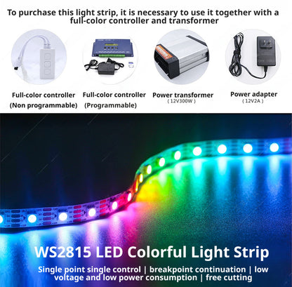 Tira LED RGB direccionable WS2815 12V 5050 | Continuidad de señal dual