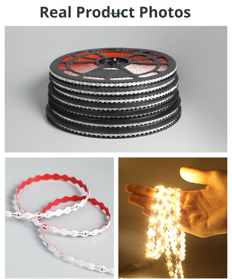 2835 S Shape LED Strip Light 12V IP65 Flexible Wave Strip for Sign Lighting