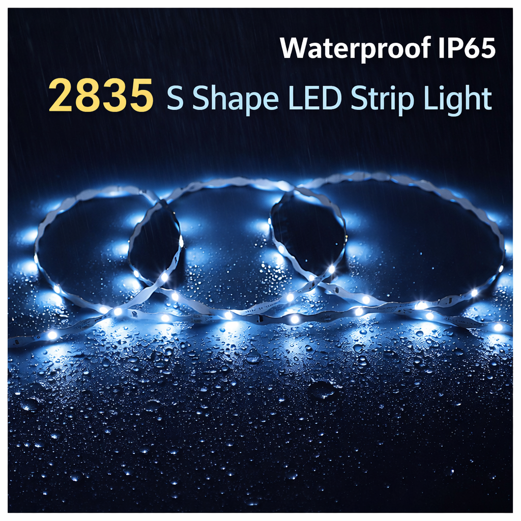 Low Voltage 2835 S Shape Waterproof LED Strip Light 12V Outdoor Flexible Lighting