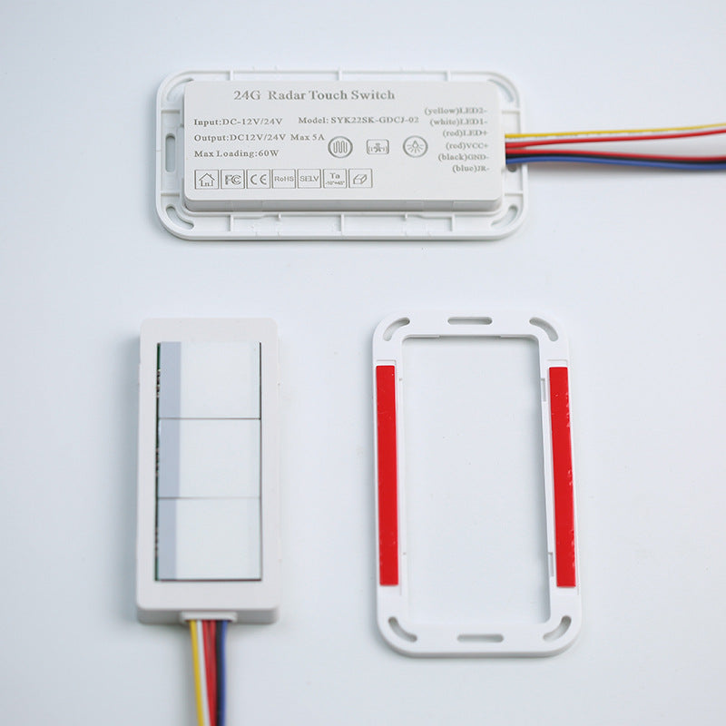 Interruptor Tátil para Espelho Inteligente – Dimmer de Controle Único Ultrafino de 8mm para Espelho LED de Banheiro (12V / 24V)