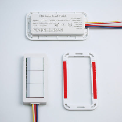 Interruptor Tátil para Espelho Inteligente – Dimmer de Controle Único Ultrafino de 8mm para Espelho LED de Banheiro (12V / 24V)