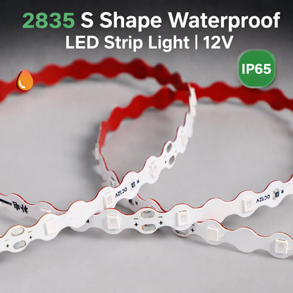 2835 S Shape LED Strip Light 12V IP65 Flexible Wave Strip for Sign Lighting
