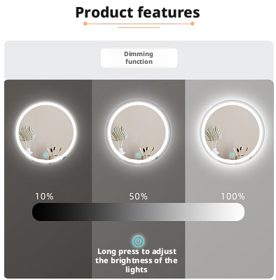 Interruptor Tátil para Espelho Inteligente – Dimmer de Controle Único Ultrafino de 8mm para Espelho LED de Banheiro (12V / 24V)